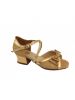 Танцювальні туфлі для дівчат Club Dance: Б-4 золота шкіра + блискітки