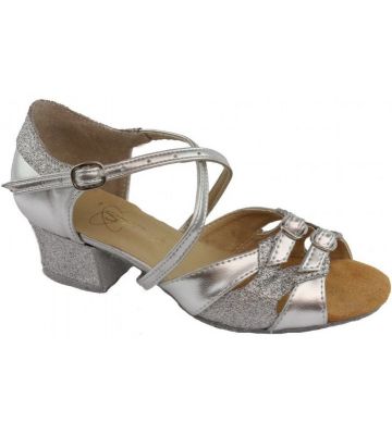 Обувь для девочек Club Dance: Б-3 серебро+блестки