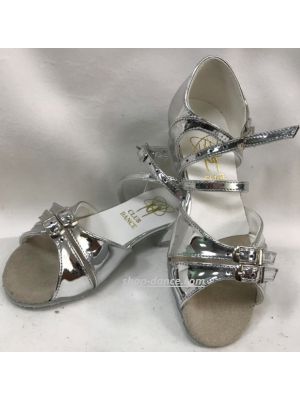 Туфли для бальных танцев на девочку Club Dance: Б-2 зеркальное серебро