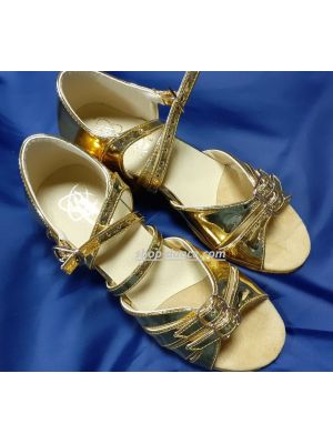 Туфлі для бальних танців на дівчинку Club Dance: Б-2 дзеркальне золото темне