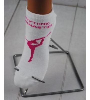 Шкарпетки гімнастичні білі з рожевим лого