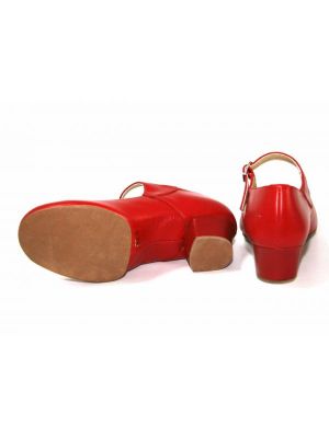 Туфли красные с раздельной подошвой для народных танцев Club Dance: 84102 (Н-4)