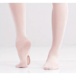 Балетне персикове трико (колготи) з отвором на стопі