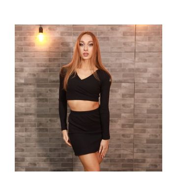 Топ Michelle чорний довгий рукав Масло J.E.M