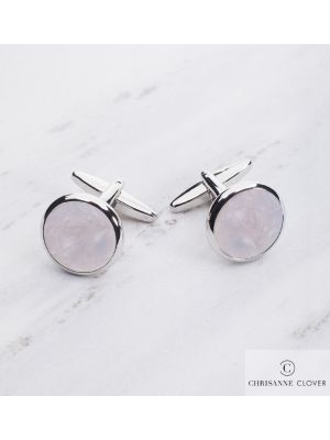 Запонки фрачні срібло / перламутр рожевий Chrisanne Clover Запонки фрачні срібло / перламутр рожевий Chrisanne Clover