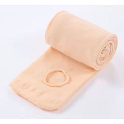 Балетне персикове трико (колготи) з отвором на стопі, економ