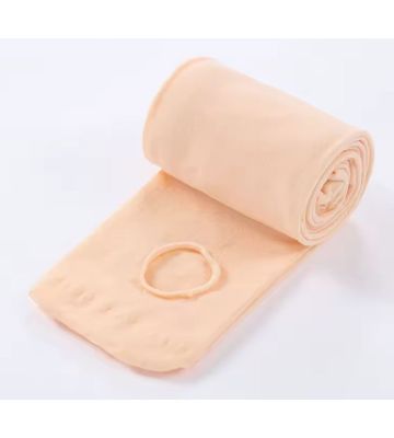 Балетне персикове трико (колготи) з отвором на стопі, економ