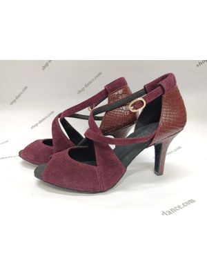 Соціальне взуття GALEX - Мерседес замш бургунді + шкіра змія