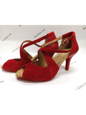 Соціальне взуття GALEX - Мерседес замш червоний + шкіра змія