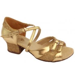 Обувь для девочек Club Dance: Б-3 золото+блестки  (пошив 1 мес.)