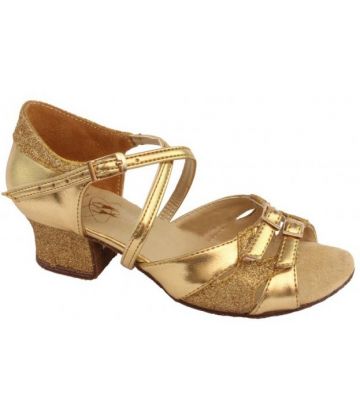 Обувь для девочек Club Dance: Б-3 золото+блестки